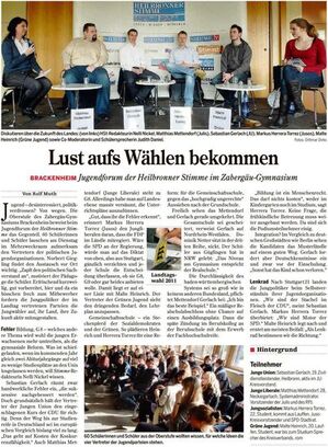 Quelle: Heilbronner Stimme 23.2.2011