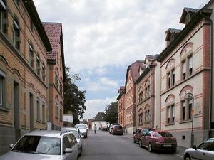 Backsteinfassaden in der Eppinger Straße